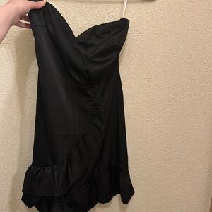 Lulus black satin midi dress